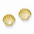 14k Yellow Gold Polished Shell Post Earrings