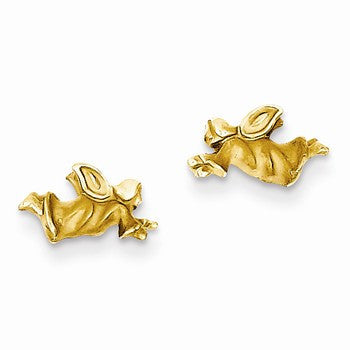 14k Yellow Gold Satin Tiny Angel Earrings