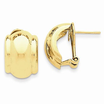 14k Yellow Gold Polished Fancy Omega Back Post Earrings