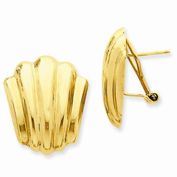 14k Yellow Gold Polished Fancy Omega Back Post Earrings
