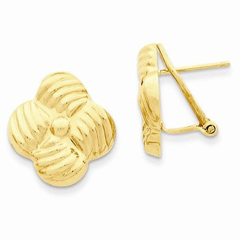 14k Yellow Gold Polished Fancy Omega Back Post Earrings