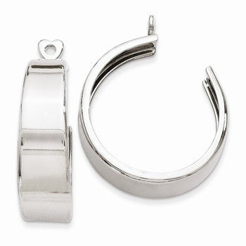 14k White Gold Polished Hoop Earring Jackets