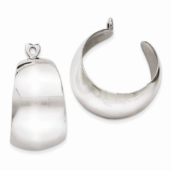 14k White Gold Polished Hoop Earring Jackets