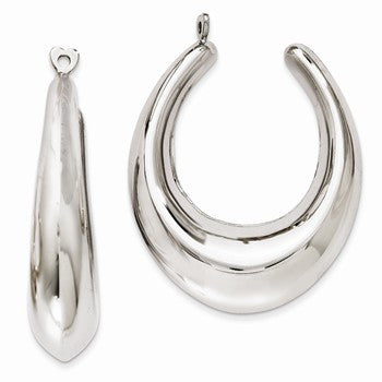 14k White Gold Polished Hoop Earring Jackets