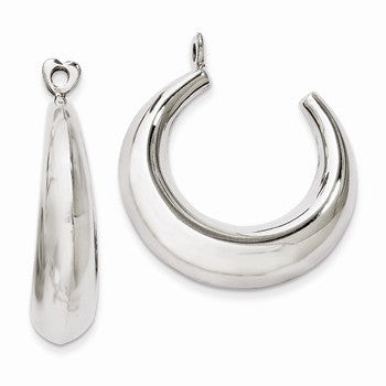 14k White Gold Polished Hoop Earring Jackets