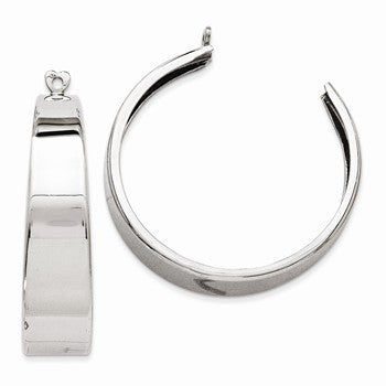 14k White Gold Polished Hoop Earring Jackets