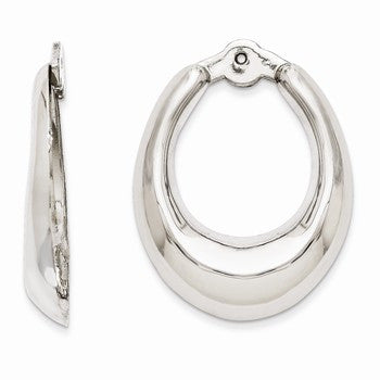 14k White Gold Polished Hoop Earring Jackets