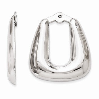 14k White Gold Polished Hoop Earring Jackets