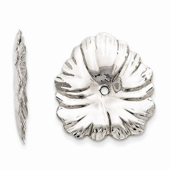 14k White Gold Floral Earring Jackets