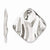 14k White Gold Polished Hammered Square Earring Jackets