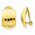 14k Yellow Gold Polished Ribbed Non-pierced Omega Back Earrings