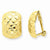 14k Yellow Gold Polished Quilted Non-pierced Omega Back Earrings