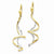 14k Two-tone Spiral Dangle Earrings