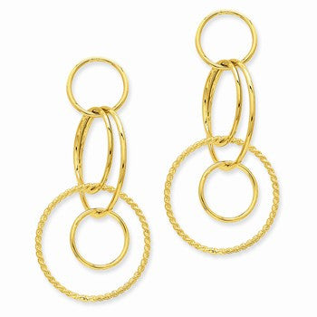 14k Yellow Gold Fancy Dangle Earrings
