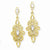 14k Yellow Gold Rhodium Diamond-cut Filigree E, Jewelry Earrings
