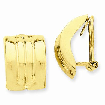 14k Yellow Gold Omega Clip Non-pierced Earrings
