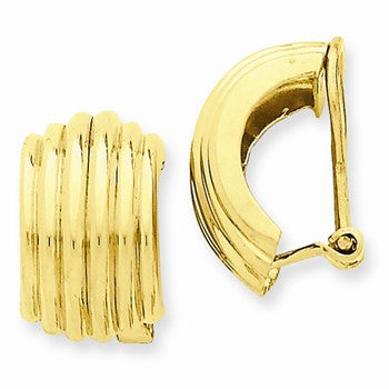 14k Yellow Gold Omega Clip Non-pierced Earrings