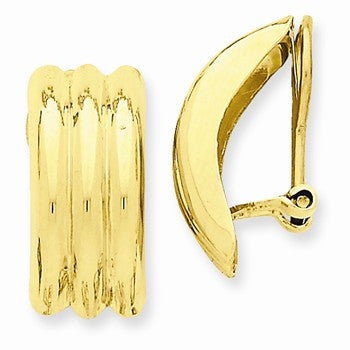 14k Yellow Gold Omega Clip Non-pierced Earrings