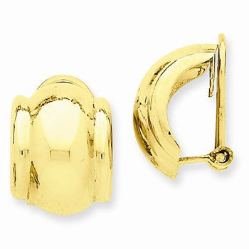 14k Yellow Gold Omega Clip Non-pierced Earrings