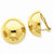 14k Yellow Gold Omega Clip 20mm Half Ball Non-pierced Earrings