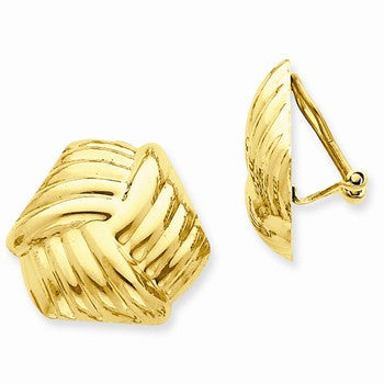 14k Yellow Gold Omega Clip Non-pierced Earrings