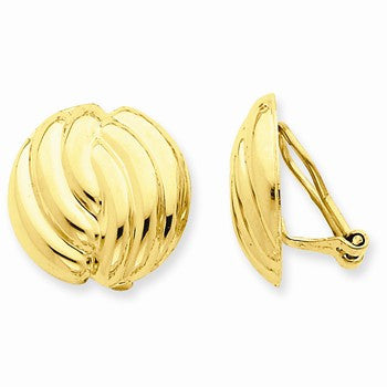 14k Yellow Gold Omega Clip Polished Non-pierced Earrings