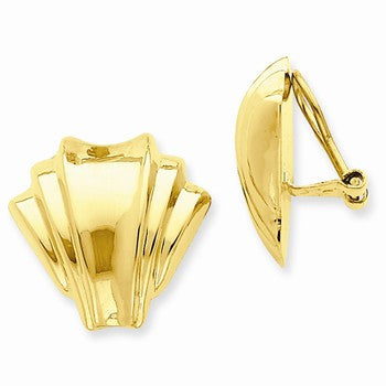 14k Yellow Gold Omega Clip Polished Non-pierced Earrings