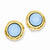 14k Yellow Gold Omega Clip Turquoise Earrings