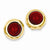 14k Yellow Gold Omega Clip Carnelian Earrings