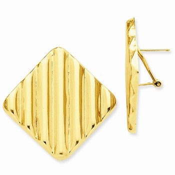 14k Yellow Gold Omega Post Earrings