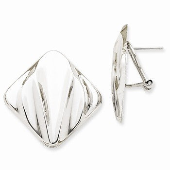 14k White Gold Omega Post Earring, Jewelry Earrings