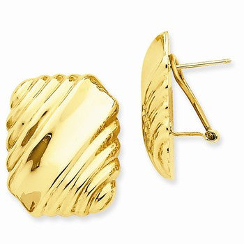 14k Yellow Gold Omega Post Earrings