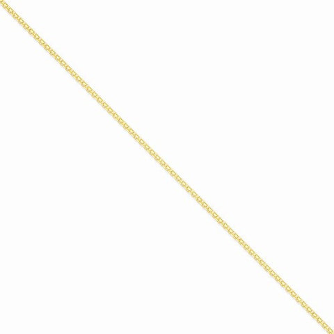14K Yellow Gold Light Weight Hand Made Flat Chain Anklet