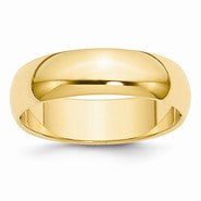 14k Yellow Gold 6mm Half Round Wedding Band