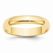 14k Yellow Gold 4mm Lightweight Half Round Wedding Band