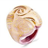 Bold Murano Glass Purple Flower Ring