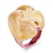 Bold Murano Glass Purple Flower Ring