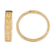14k Yellow Gold Large Woven Mesh Stretch Band Ring