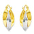 14k Yellow Gold Polished Twisted Two-tone Knife Edge Hoop Earring, Jewelry Earrings