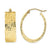 14k Yellow Gold Oval Diamond-cut Hoop Earring, Jewelry Earrings