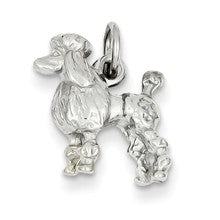 14k White Gold Solid 3-Dimensional Poodle Charm hide-image