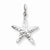 14k White Gold Polished 3-Dimensional Starfish Pendant, Pendants for Necklace