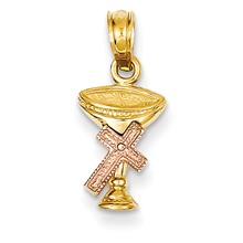 14k Gold Two-tone Chalice w/Cross Charm hide-image
