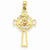 14k Gold w/Rose Gold Claddagh Cross Pendant, Pendants for Necklace