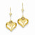 14k Yellow Gold Puff Heart Leverback Earrings
