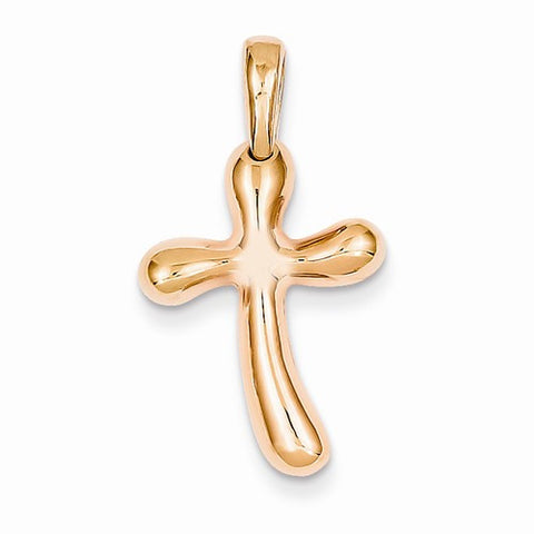 14k Rose Gold Freeform Cross Pendant, Pendants for Necklace