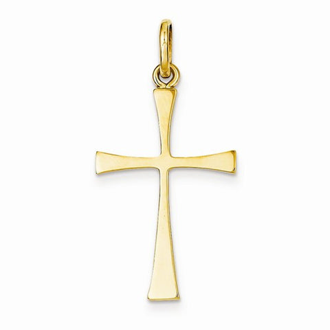 14k Gold Polished Cross Pendant, Exquisite Pendants for Necklace