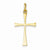 14k Gold Polished Cross Pendant, Exquisite Pendants for Necklace