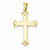 14k Gold Fleur de Lis Hollow Cross Pendant, Pendants for Necklace