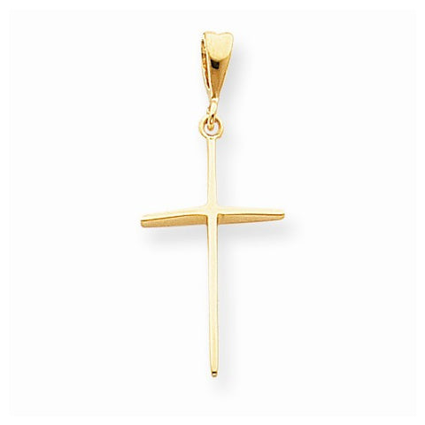 14k Gold Polished Cross Pendant, Gorgeous Pendants for Necklace